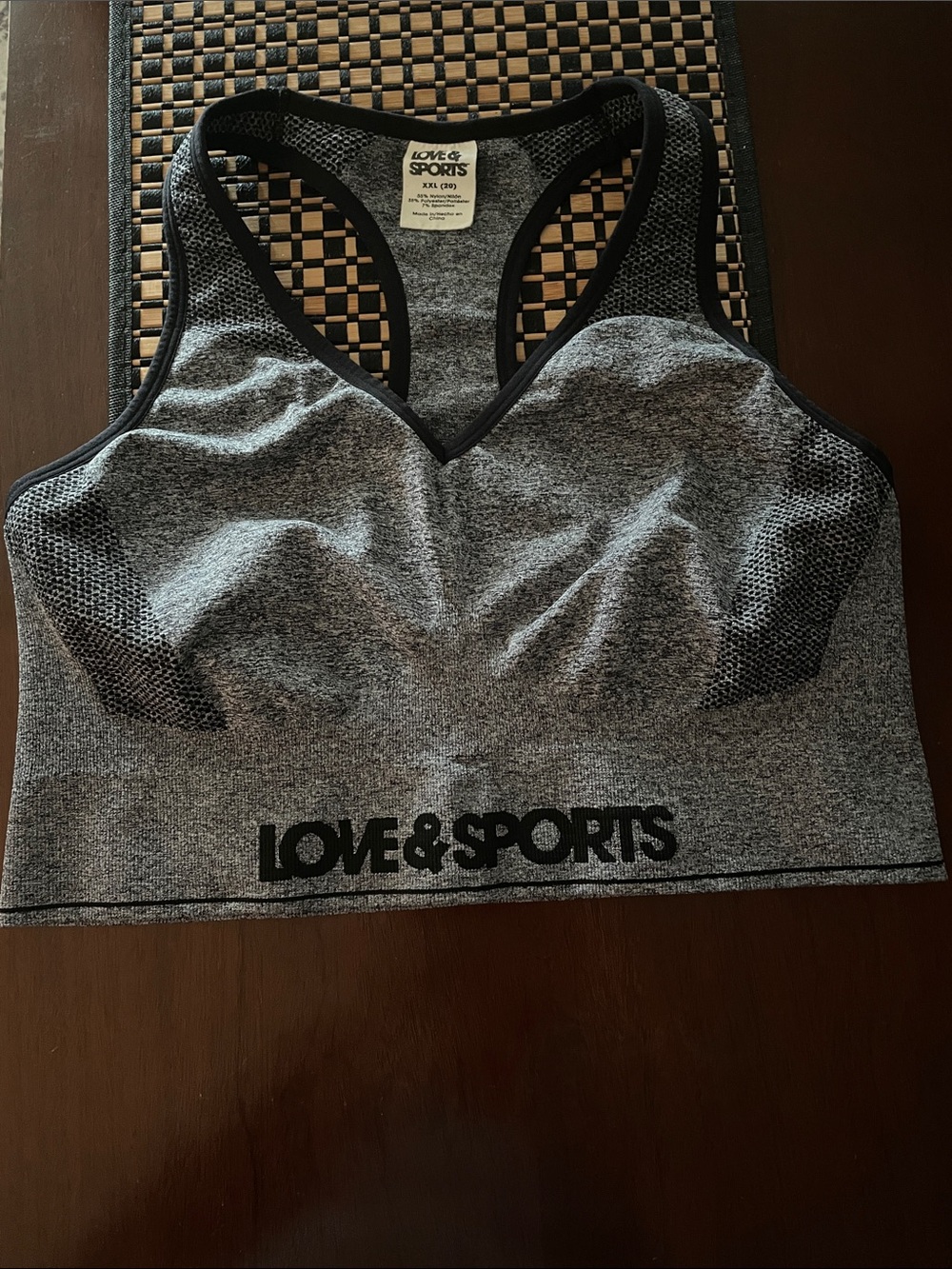 Women's Gray Racerback Performance Sports Bra